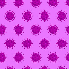 Pandemic covid19 coronavirus seamless pattern on light background.