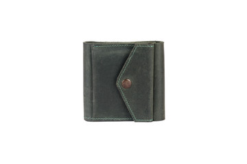 Natural leather wallet isolated on a white background