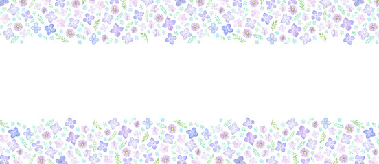 花　花柄　水彩　背景　イラスト　紫陽花　デイジー　