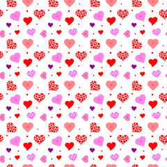 Hearts pattern vector illustration various colors