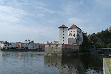Fototapeta na wymiar Passau Donau Ilz Veste Niederhaus