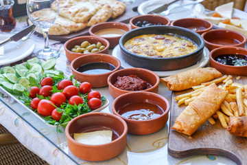 Traditional Turkish breakfast  stock photo