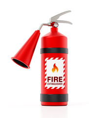 Fire extinguisher isolated on white background. 3D illustration
