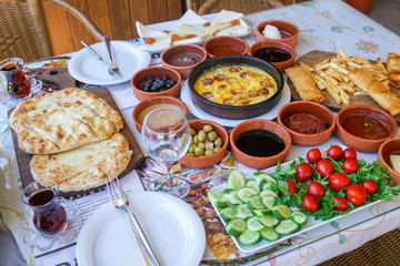Turkish breakfast stock photo