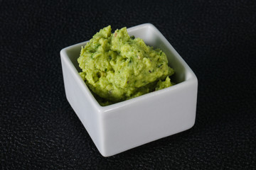 Avocado guacamole sauce with chili pepper