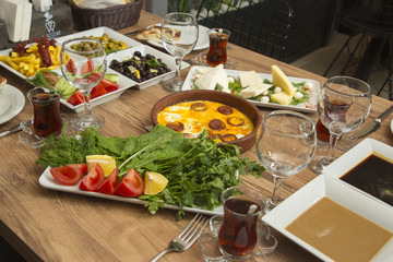 Turkish breakfast stock photo