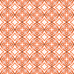 Trendy organic green border. Orange divine boho 