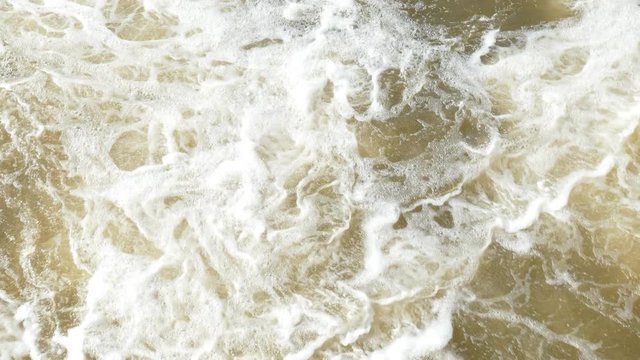 Foaming water in a river, Germany, Europe
