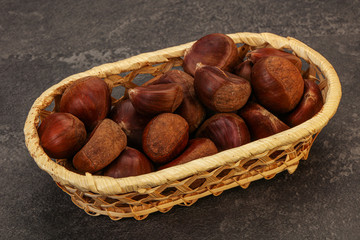 Chestnut heap in the bowl