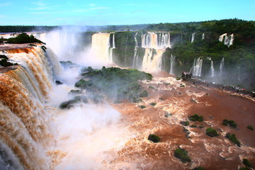 beautiful scenery of a huge waterfall