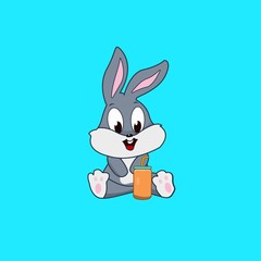 Basic RGB ilustration vector graphic of rabbit cartoon