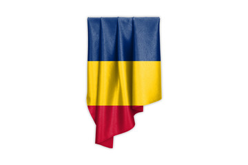 Chad Flag with a beautiful glossy silk texture with selection path - 3D Illustration