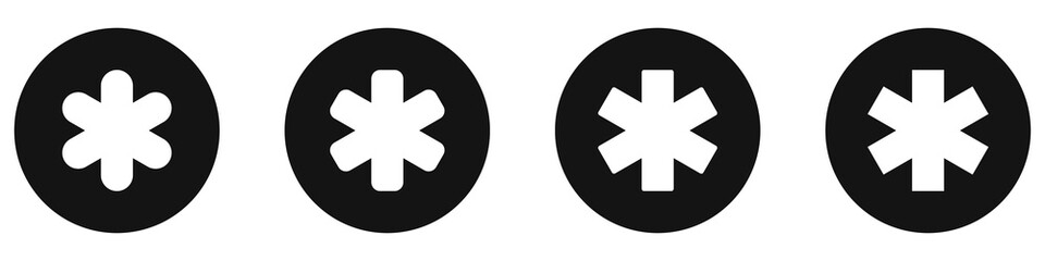 Set of medical symbols. Medical vector icons. Various medical crosses.Vector illustration. 