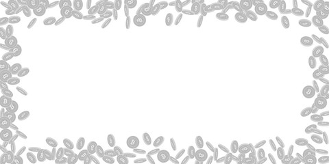 Bitcoin, internet currency coins falling. Scattere