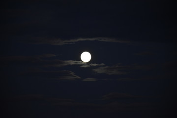 sky, clouds, moon, city, cloud, night, blue, landscape, nature, dusk