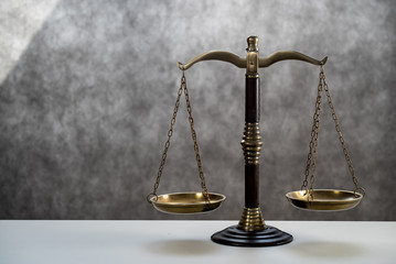 law and justice concept, grey background