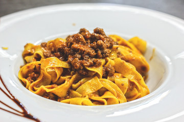 Tagliatelle with bolognese sauce