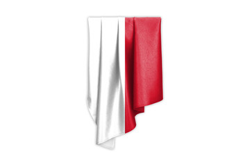 Indonesia Flag with a beautiful glossy silk texture with selection path - 3D Illustration