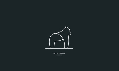 A line art icon logo of a gorilla  © iDESIGN_4U
