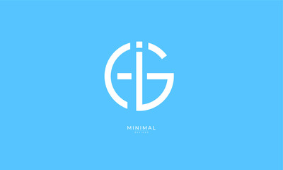 Obraz premium Alphabet letter icon logo GI or IG