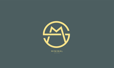 Alphabet letter icon logo SM or MS