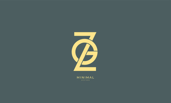Alphabet letter icon logo ZG or GZ