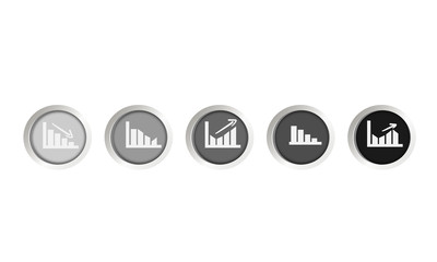 Moderne Business Button Icon Zeichen Diagramme Pfeil Pfeile Diagramm Grau