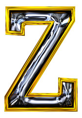 3D rendering. Uppercase Letter Z.