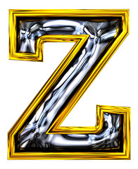 3D rendering. Lowercase Letter z.