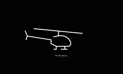 A line art icon logo of a helicopter  © iDESIGN_4U