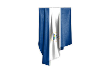 Nicaragua Flag with a beautiful glossy silk texture with selection path - 3D Illustration