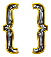 3D rendering. Curly bracket.