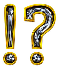 3D rendering. Question, exclamation.