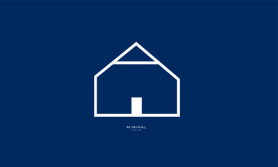 A line art icon logo of a house, home, estate 