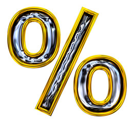 3D rendering. Percent symbol.