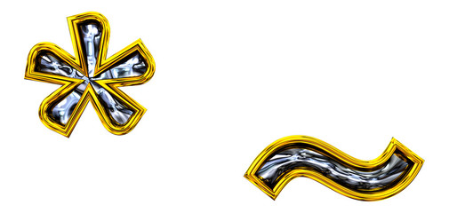 3D rendering.Tilde, star symbol.