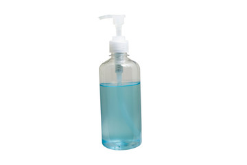 Blue gel in a pump bottle
