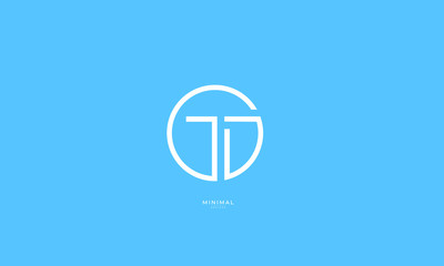 Alphabet letter icon logo GT or TG