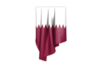 Qatar Flag with a beautiful glossy silk texture with selection path - 3D Illustration