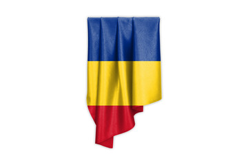 Romania Flag with a beautiful glossy silk texture with selection path - 3D Illustration