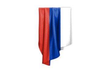 Russia Flag with a beautiful glossy silk texture with selection path - 3D Illustration