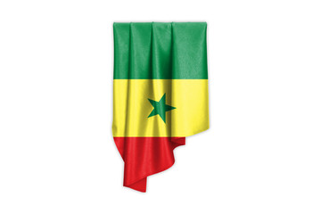 Senegal Flag with a beautiful glossy silk texture with selection path - 3D Illustration