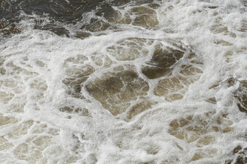 Foaming water in a river, Germany, Europe