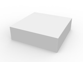 White Blank Product Package Box. Realistic 3D Mock up design. Container, Packaging Template on white background.