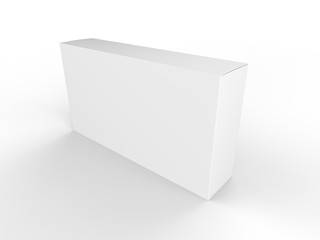 White Blank Product Package Box. Realistic 3D Mock up design. Container, Packaging Template on white background.