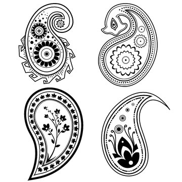 set of vector paisley ornamental