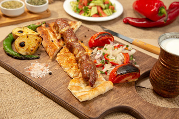 Adana kebab, barbecue, beef, kebab stock photo