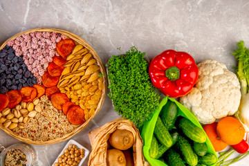 healthy clean food selection high in antioxidants and vitamin