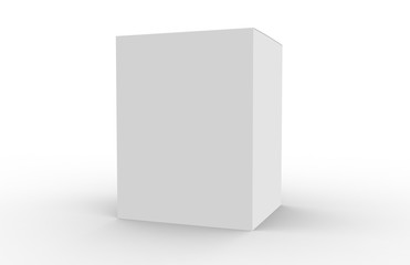 White Blank Product Package Box. Realistic 3D Mock up design. Container, Packaging Template on white background.