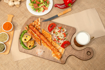 Adana kebab, barbecue, beef, kebab stock photo